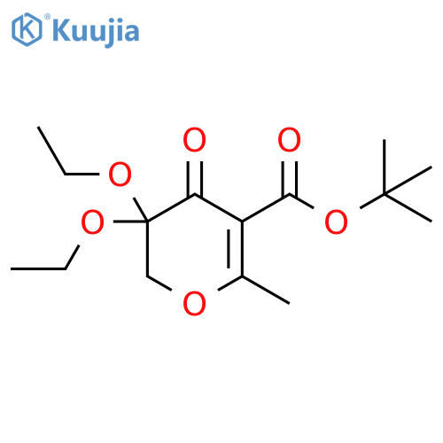1,1-Dimethylethyl 3,3-diethoxy-3,4-dihydro-6-methyl-4-oxo-2H-pyran-5-carboxylate structure
