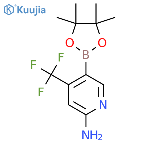 5-(tetramethyl-1,3,2-dioxaborolan-2-yl)-4-(trifluoromethyl)pyridin-2-amine structure