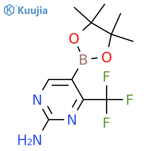 5-(4,4,5,5-Tetramethyl-1,3,2-dioxaborolan-2-yl)-4-(trifluoromethyl)pyrimidin-2-amine structure