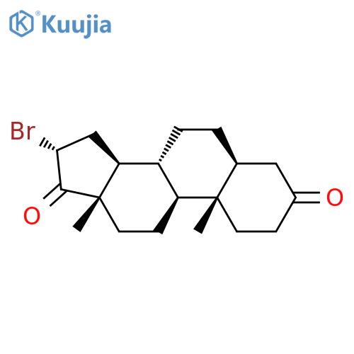 Androstane-3,17-dione, 16-bromo-, (5a,16a)- structure