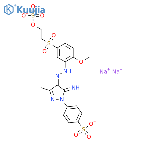 Benzenesulfonic acid,4-[5-amino-4-[2-[2-methoxy-5-[[2-(sulfooxy)ethyl]sulfonyl]phenyl]diazenyl]-3-methyl-1H-pyrazol-1-yl]-,sodium salt (1:2) structure