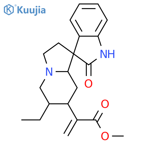 Spiro[3H-indole-3,1'(5'H)-indolizine]-7'-acetic acid, 6'-ethyl-1,2,2',3',6',7',8',8'a-octahydro-α-methylene-2-oxo-, methyl ester, (1'R,6'R,7'R,8'aR)- structure