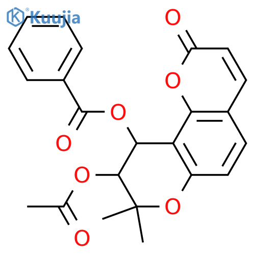 Khellactone; (9R,10R)-form, 10-Benzoyl, 9-Ac structure
