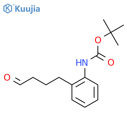 tert-butyl N-2-(4-oxobutyl)phenylcarbamate structure