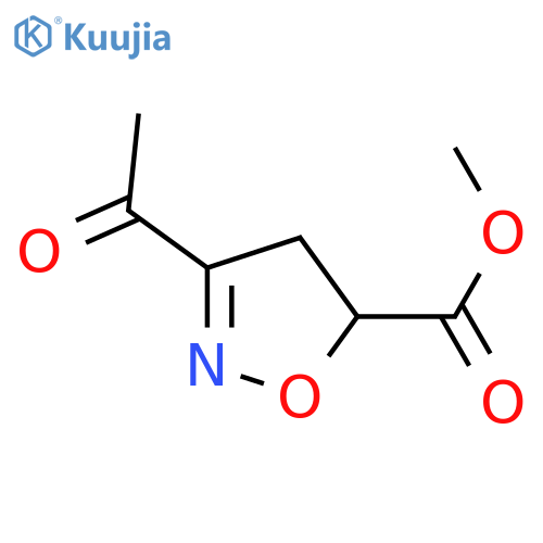 5-Isoxazolecarboxylicacid, 3-acetyl-4,5-dihydro-, methyl ester structure