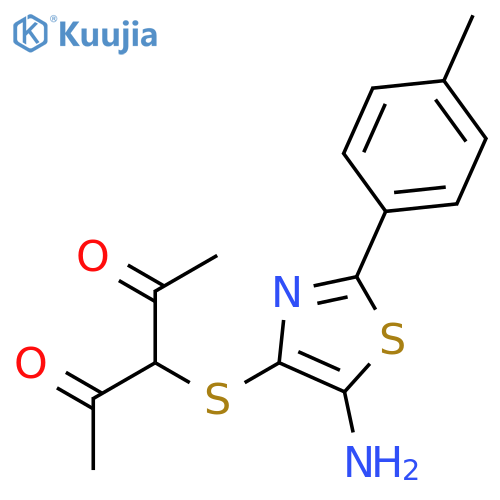 2,4-Pentanedione, 3-[[5-amino-2-(4-methylphenyl)-4-thiazolyl]thio]- structure