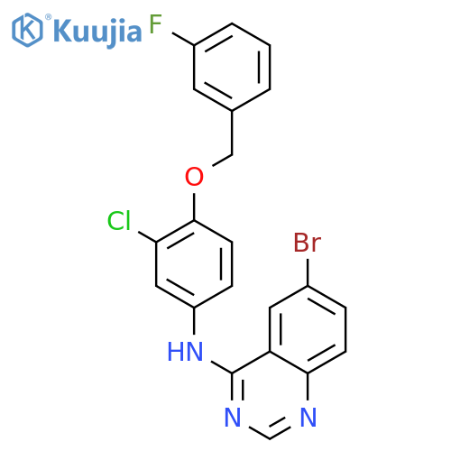 6-Bromo-N-[3-chloro-4-[(3-fluorophenyl)methoxy]phenyl]quinazolin-4-amine structure