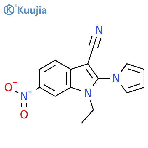 3-Cyano-1-ethyl-6-nitro-2-(1H-pyrrol-1-YL)-1H-indole structure