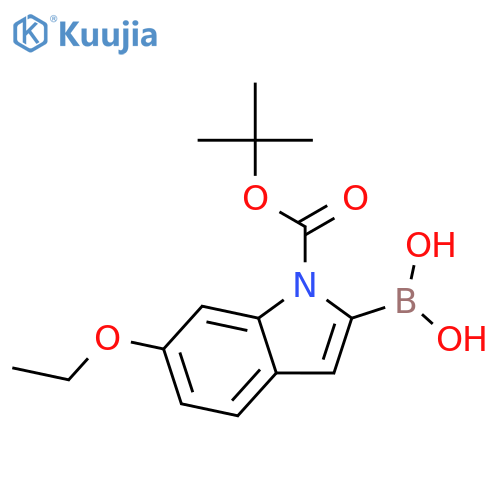 2-borono-6-ethoxy-1H-indole-1-carboxylic acid-1-(1,1-dimethylethyl) ester structure