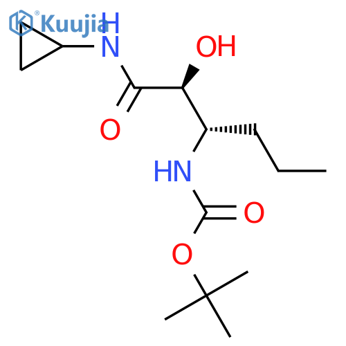N-[(1s)-1-[(1s)-2-(cyclopropylamino)-1-hydroxy-2-oxoethyl]butyl]carbamic acid tert-butyl ester structure