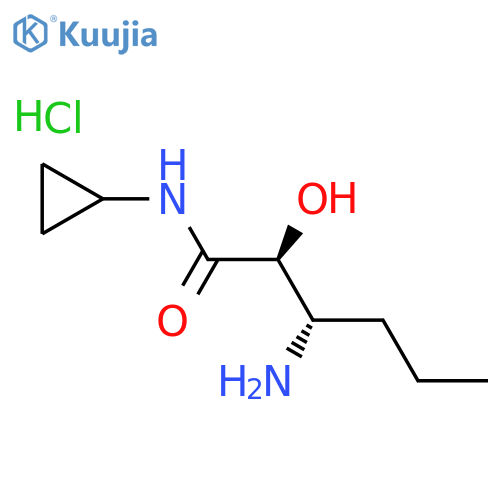 (2S,3S)-3-Amino-N-cyclopropyl-2-hydroxyhexanamide hydrochloride structure