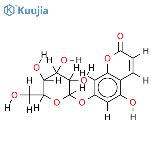 5,7-dihydroxucoumarin-7-O-beta-D-glucopyranoside structure