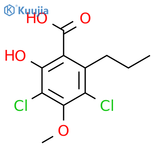 3,5-dichloro-2-hydroxy-4-methoxy-6-propyl-benzoic acid structure