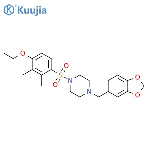 1-(2H-1,3-benzodioxol-5-yl)methyl-4-(4-ethoxy-2,3-dimethylbenzenesulfonyl)piperazine structure