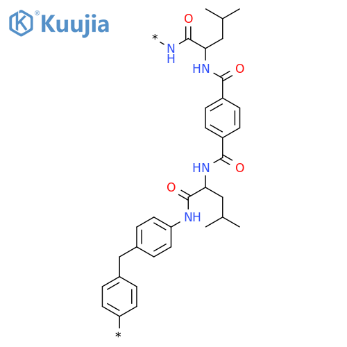 Poly[imino[2-(2-methylpropyl)-1-oxo-1,2-ethanediyl]iminocarbonyl-1,4-phenylenecarbonylimino[1-(2-methylpropyl)-2-oxo-1,2-ethanediyl]imino-1,4-phenylenemethylene-1,4-phenylene] structure