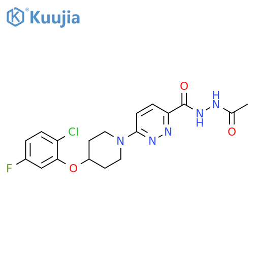 3-Pyridazinecarboxylic acid, 6-[4-(2-chloro-5-fluorophenoxy)-1-piperidinyl]-, 2-acetylhydrazide structure