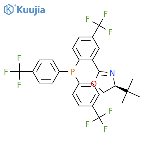 Oxazole, 2-[2-[bis[4-(trifluoromethyl)phenyl]phosphino]-5-(trifluoromethyl)phenyl]-4-(1,1-dimethylethyl)-4,5-dihydro-, (4S)-  structure