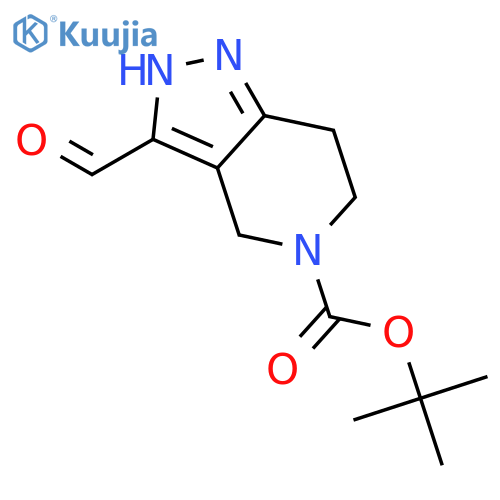 tert-butyl 3-formyl-1H,4H,5H,6H,7H-pyrazolo4,3-cpyridine-5-carboxylate structure