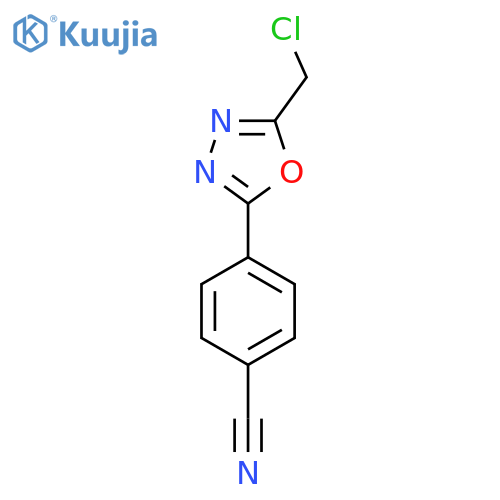 4-5-(chloromethyl)-1,3,4-oxadiazol-2-ylbenzonitrile structure