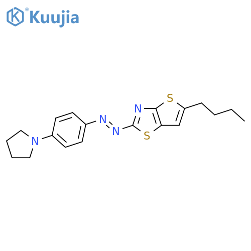 Thieno[2,3-d]thiazole, 5-butyl-2-[[4-(1-pyrrolidinyl)phenyl]azo]- structure