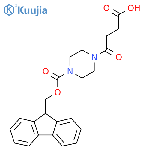 4-(4-{(9H-fluoren-9-yl)methoxycarbonyl}piperazin-1-yl)-4-oxobutanoic acid structure