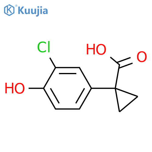 1-(3-chloro-4-hydroxyphenyl)cyclopropane-1-carboxylic acid structure