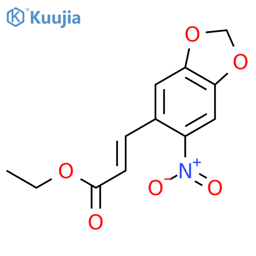 2-Propenoic acid, 3-(6-nitro-1,3-benzodioxol-5-yl)-, ethyl ester, (2E)- structure