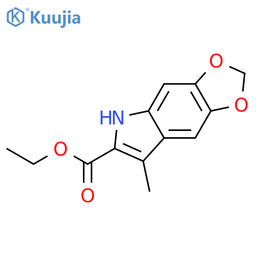 5H-1,3-Dioxolo[4,5-f]indole-6-carboxylic acid, 7-methyl-, ethyl ester structure