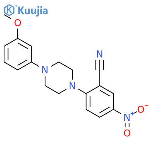 2-(4-(3-Methoxyphenyl)piperazin-1-yl)-5-nitrobenzonitrile structure