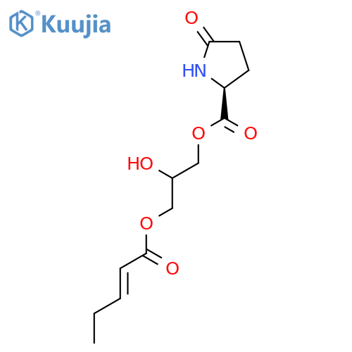 L-Proline, 5-oxo-, 2-hydroxy-3-[(1-oxo-2-pentenyl)oxy]propyl ester structure