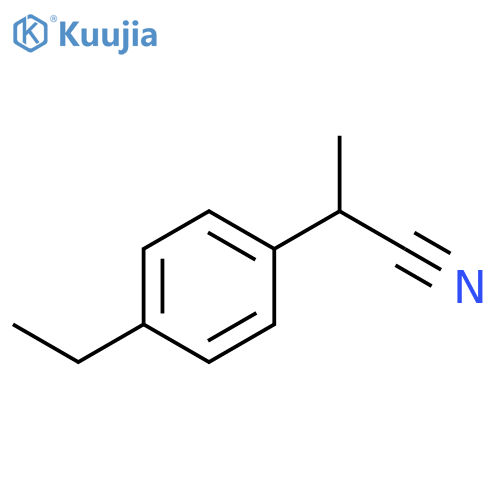 2-(4-ethylphenyl)propanenitrile structure