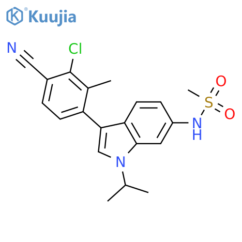 Methanesulfonamide, n-[3-(3-chloro-4-cyano-2-methylphenyl)-1-(1-methylethyl)-1h-indol-6-yl]- structure