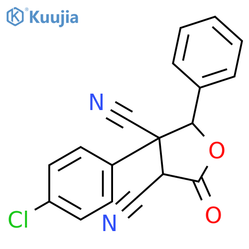 3,4-Furandicarbonitrile, 3-(4-chlorophenyl)tetrahydro-5-oxo-2-phenyl- structure