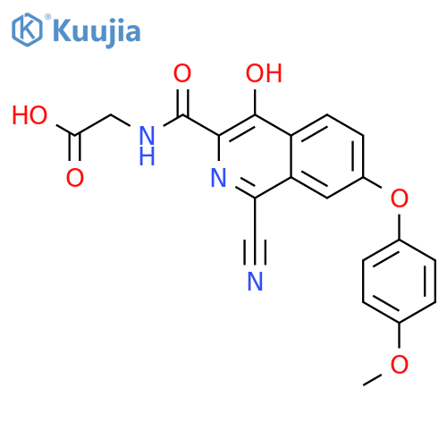 Glycine,N-[[1-cyano-4-hydroxy-7-(4-methoxyphenoxy)-3-isoquinolinyl]carbonyl]- structure
