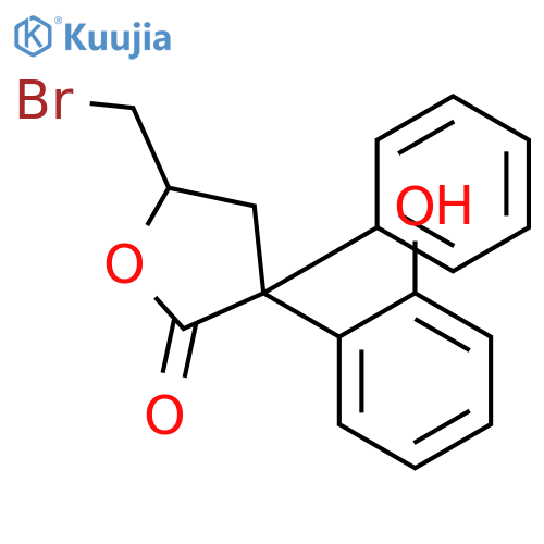 furan-2(3h)-one, 5- (bromomethyl)-4,5-dihydro-3-(o-hydroxyphenyl)-3-phenyl- structure