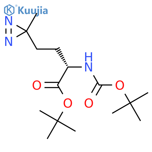 tert-butyl (2S)-2-{(tert-butoxy)carbonylamino}-4-(3-methyl-3H-diazirin-3-yl)butanoate structure