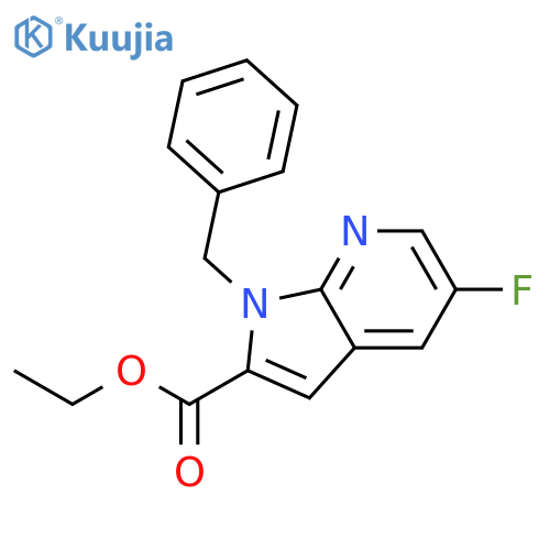 Ethyl 1-benzyl-5-fluoro-1H-pyrrolo[2,3-b]pyridine-2-carboxylate structure