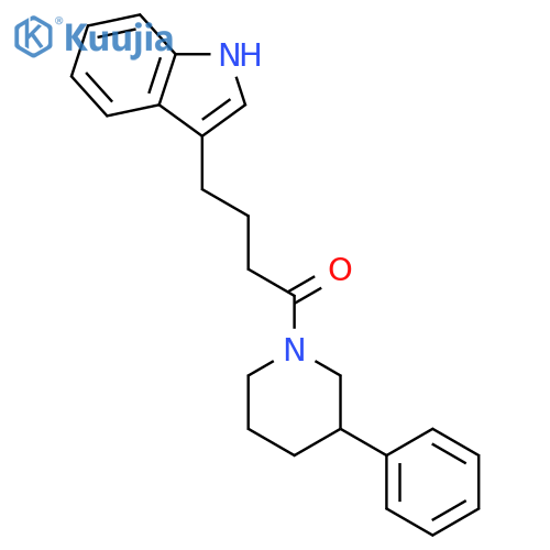 Piperidine, 1-[4-(1H-indol-3-yl)-1-oxobutyl]-3-phenyl- structure