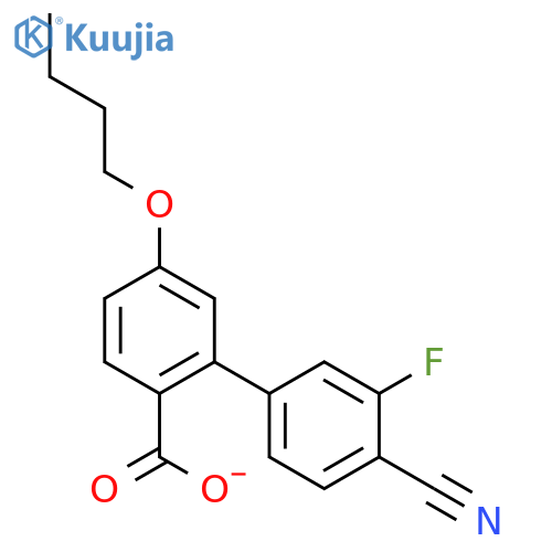 Benzoic acid, 4-butoxy-, 4-cyano-3-fluorophenyl ester structure