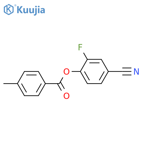Benzoic acid, 4-methyl-, 4-cyano-2-fluorophenyl ester structure