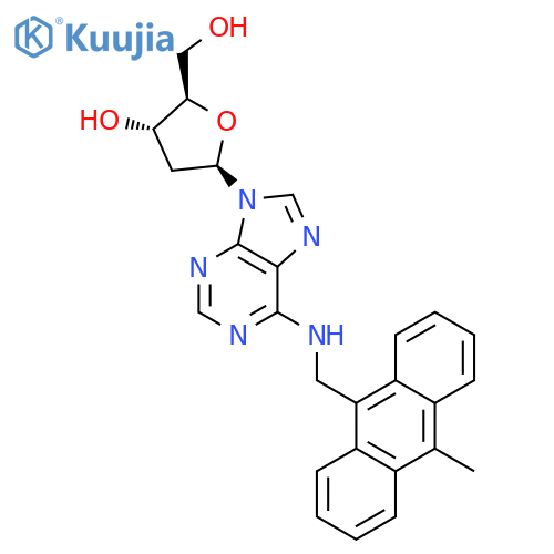 Adenosine, 2'-deoxy-N-[(10-methyl-9-anthracenyl)methyl]- structure