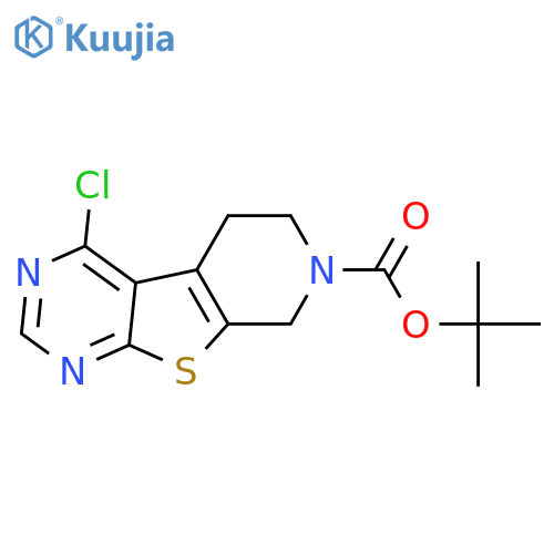 tert-butyl 3-chloro-8-thia-4,6,11-triazatricyclo[7.4.0.02,?]trideca-1(9),2(7),3,5-tetraene-11-carboxylate structure