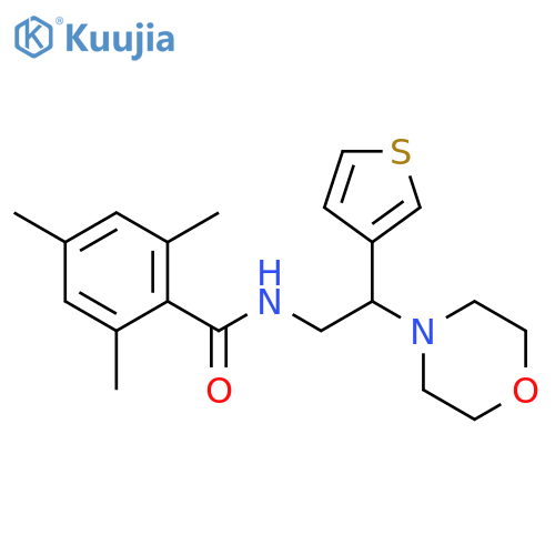 2,4,6-trimethyl-N-2-(morpholin-4-yl)-2-(thiophen-3-yl)ethylbenzamide structure