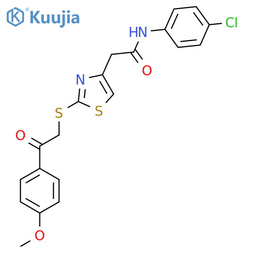N-(4-chlorophenyl)-2-(2-{2-(4-methoxyphenyl)-2-oxoethylsulfanyl}-1,3-thiazol-4-yl)acetamide structure