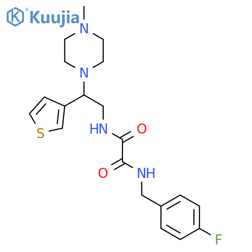 N'-(4-fluorophenyl)methyl-N-2-(4-methylpiperazin-1-yl)-2-(thiophen-3-yl)ethylethanediamide structure