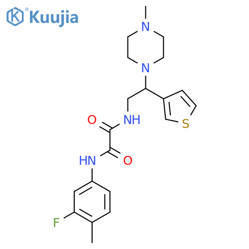N'-(3-fluoro-4-methylphenyl)-N-2-(4-methylpiperazin-1-yl)-2-(thiophen-3-yl)ethylethanediamide structure