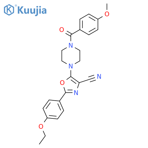 2-(4-ethoxyphenyl)-5-4-(4-methoxybenzoyl)piperazin-1-yl-1,3-oxazole-4-carbonitrile structure
