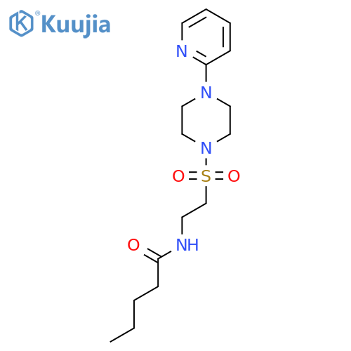 N-(2-{4-(pyridin-2-yl)piperazin-1-ylsulfonyl}ethyl)pentanamide structure