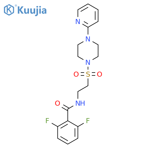 2,6-difluoro-N-(2-{4-(pyridin-2-yl)piperazin-1-ylsulfonyl}ethyl)benzamide structure