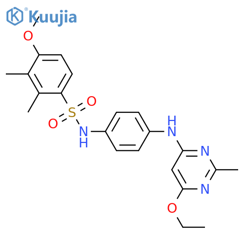 N-{4-(6-ethoxy-2-methylpyrimidin-4-yl)aminophenyl}-4-methoxy-2,3-dimethylbenzene-1-sulfonamide structure